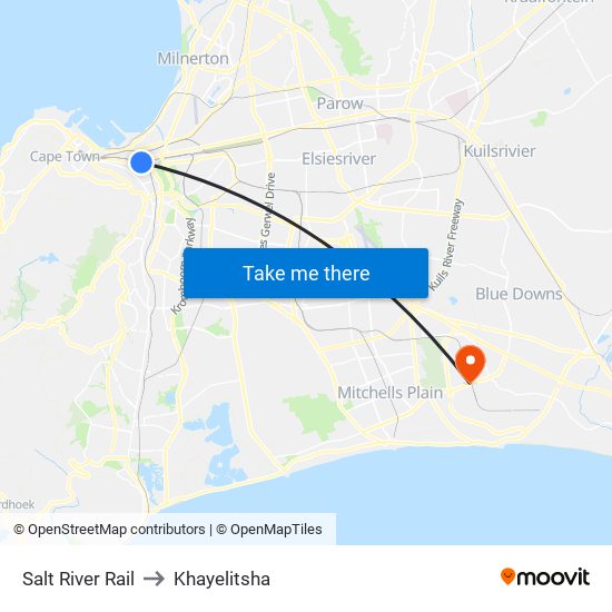 Salt River Rail to Khayelitsha map