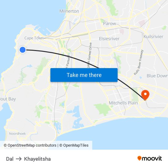 Dal to Khayelitsha map