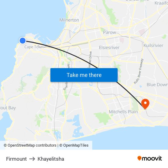 Firmount to Khayelitsha map