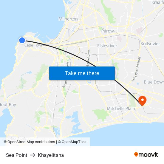 Sea Point to Khayelitsha map