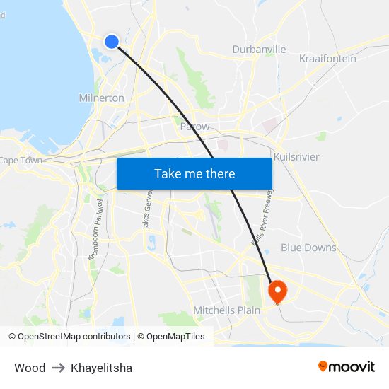 Wood to Khayelitsha map