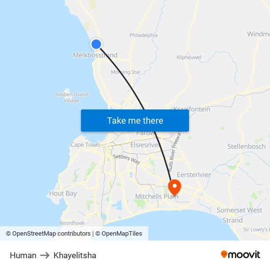 Human to Khayelitsha map