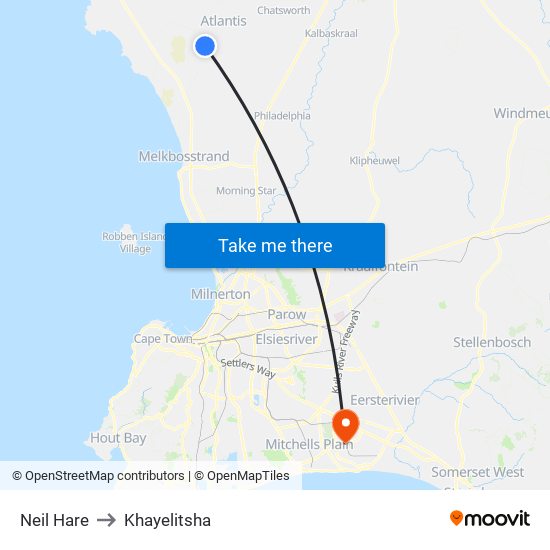 Neil Hare to Khayelitsha map