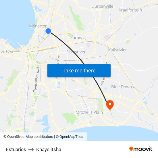 Estuaries to Khayelitsha map
