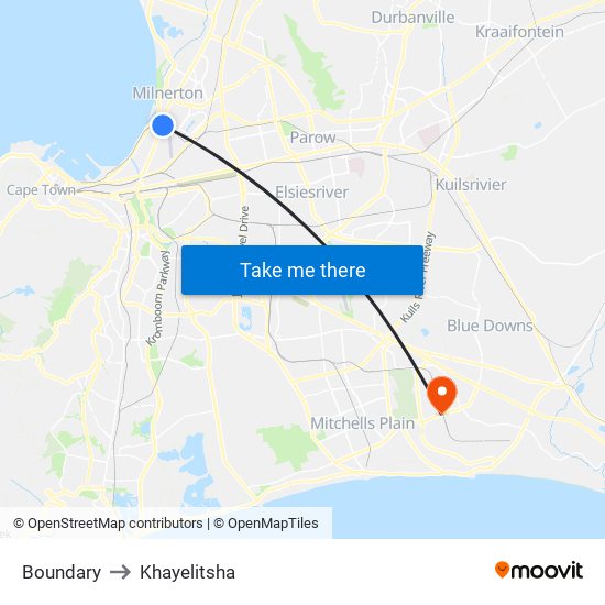 Boundary to Khayelitsha map