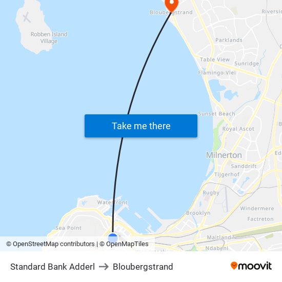Standard Bank Adderl to Bloubergstrand map
