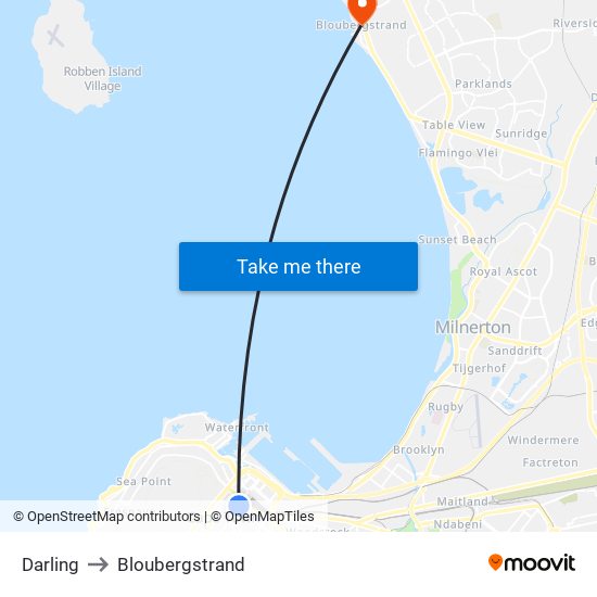 Darling to Bloubergstrand map