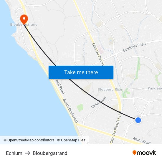 Echium to Bloubergstrand map