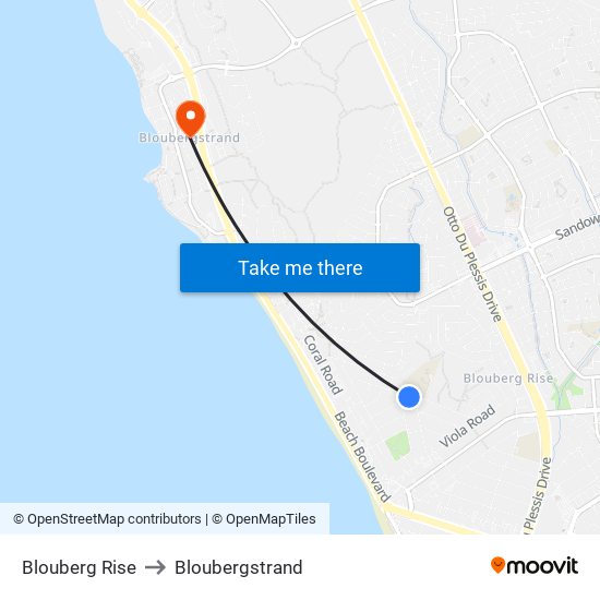 Blouberg Rise to Bloubergstrand map