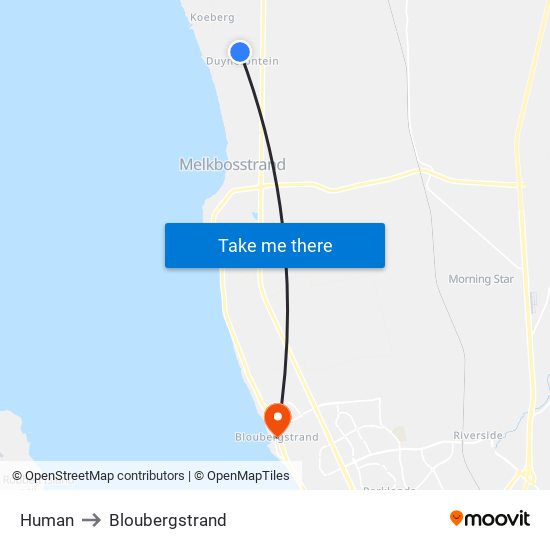 Human to Bloubergstrand map