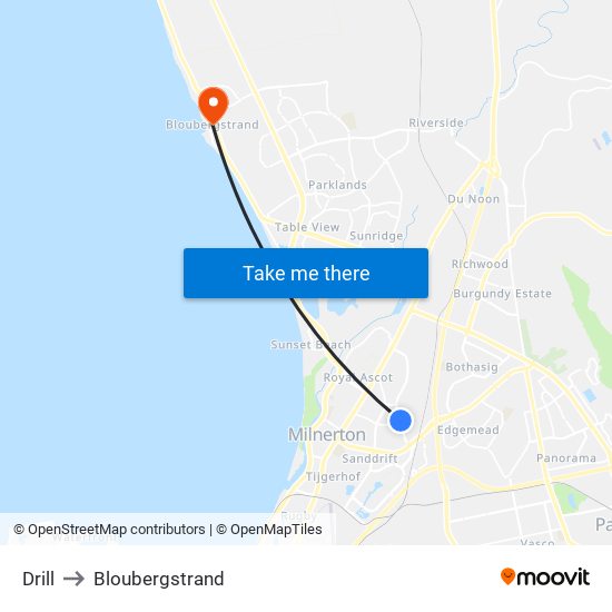 Drill to Bloubergstrand map