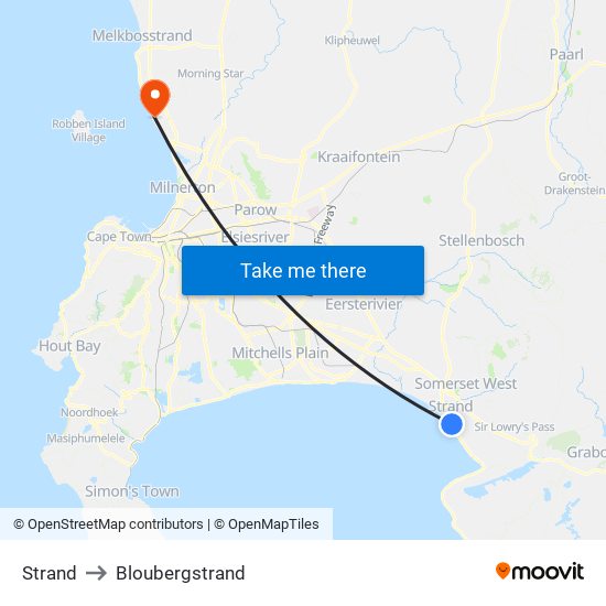 Strand to Bloubergstrand map