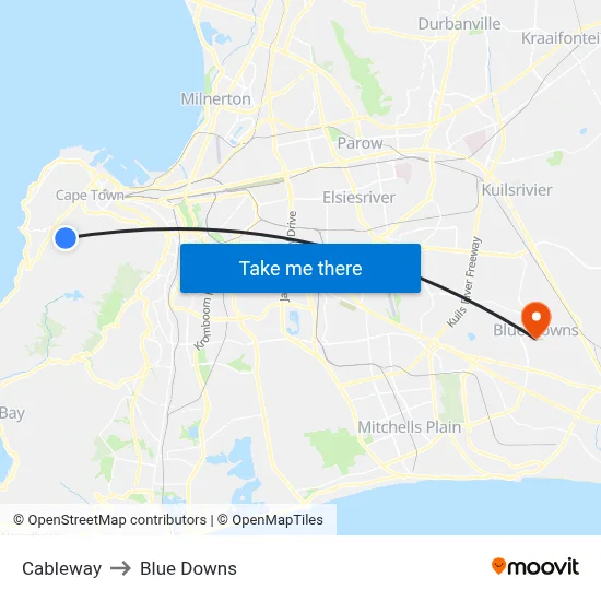 Cableway to Blue Downs map
