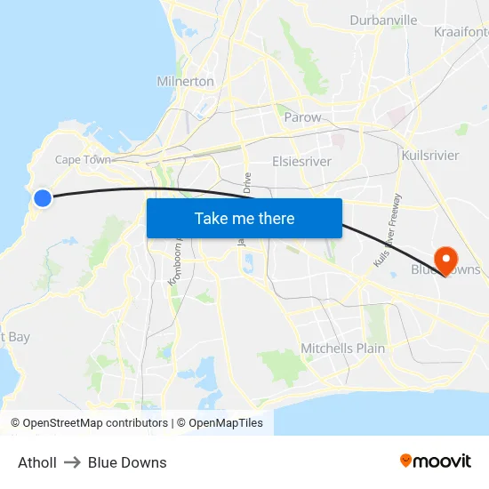 Atholl to Blue Downs map