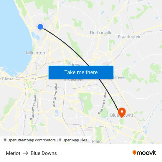 Merlot to Blue Downs map