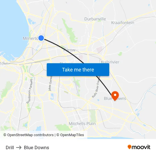 Drill to Blue Downs map