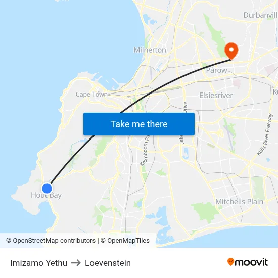 Imizamo Yethu to Loevenstein map