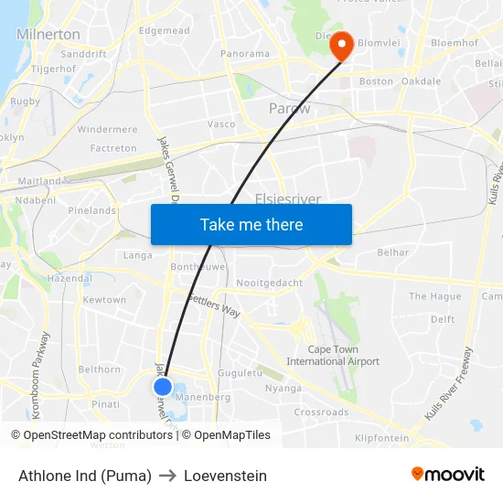 Athlone Ind (Puma) to Loevenstein map