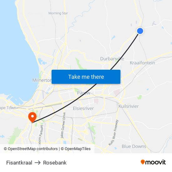 Fisantkraal to Rosebank map