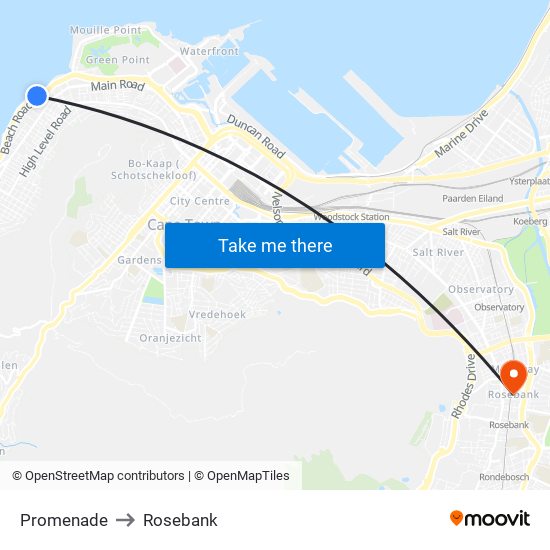 Promenade to Rosebank map