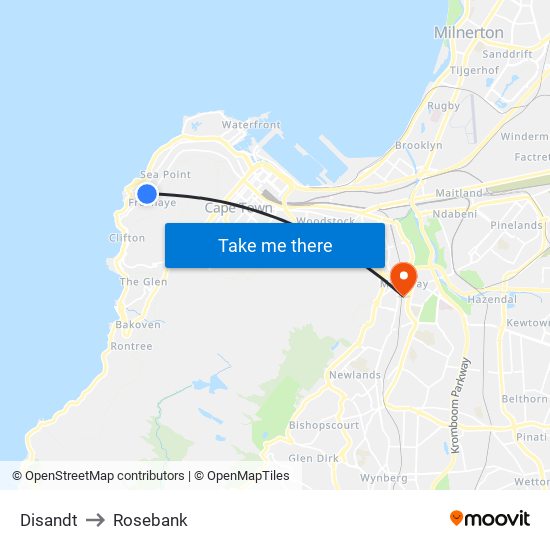 Disandt to Rosebank map