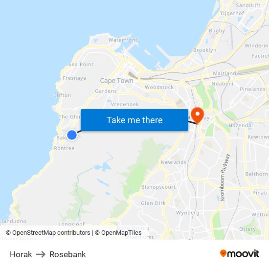 Horak to Rosebank map