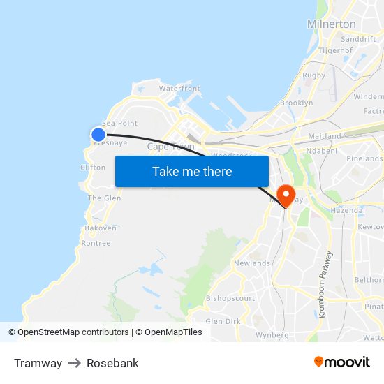 Tramway to Rosebank map