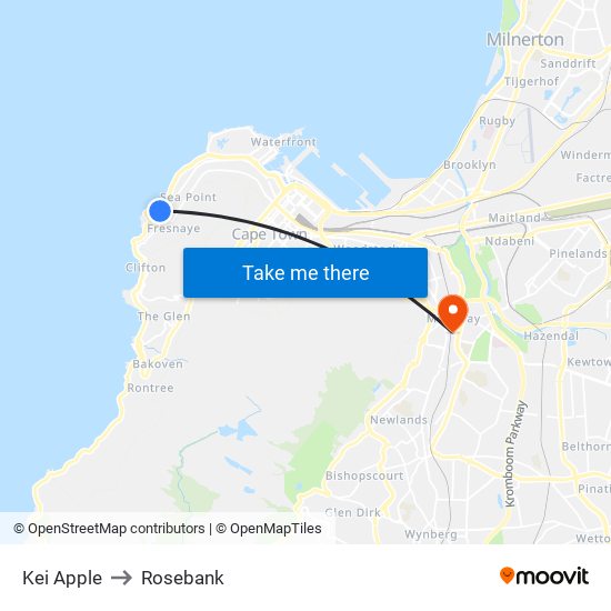 Kei Apple to Rosebank map