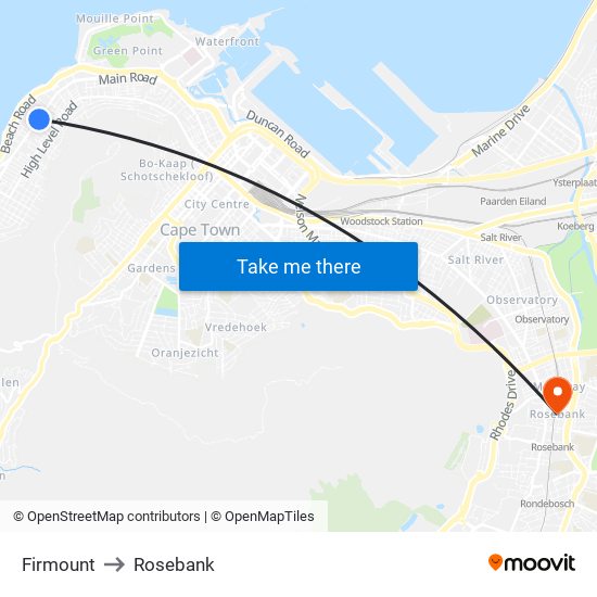 Firmount to Rosebank map