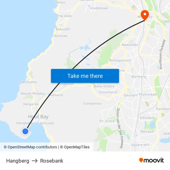 Hangberg to Rosebank map