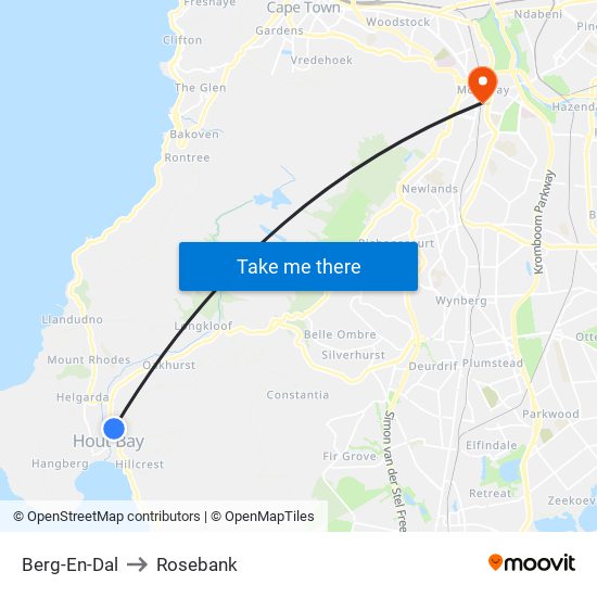 Berg-En-Dal to Rosebank map