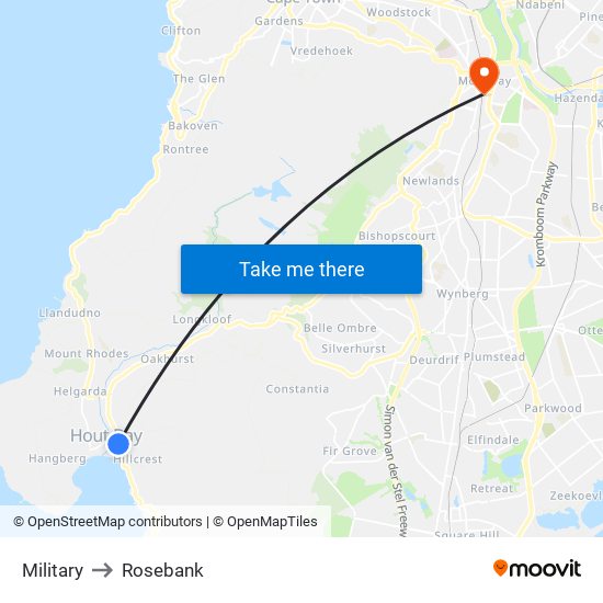 Military to Rosebank map