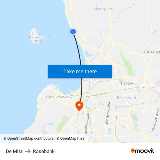 De Mist to Rosebank map