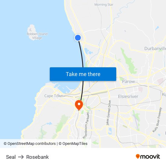 Seal to Rosebank map