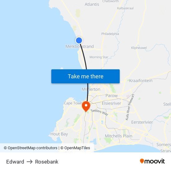 Edward to Rosebank map