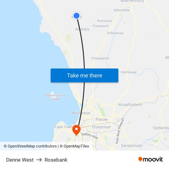 Denne West to Rosebank map