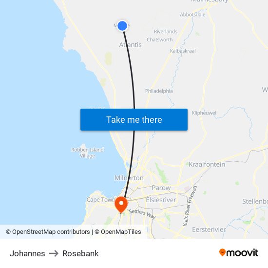 Johannes to Rosebank map