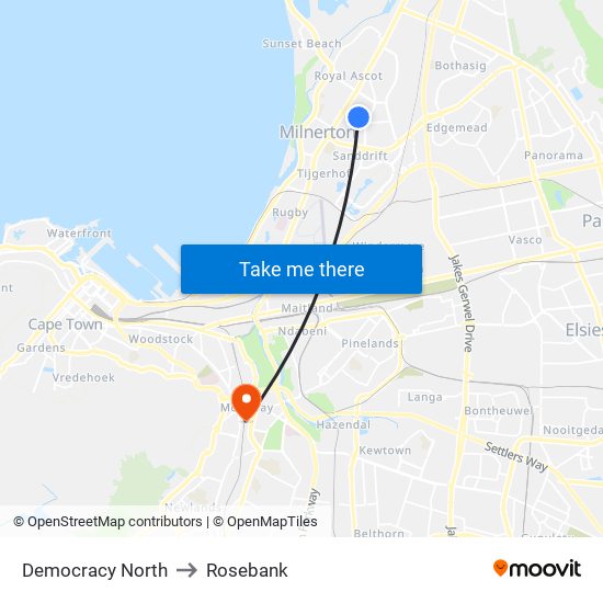 Democracy North to Rosebank map