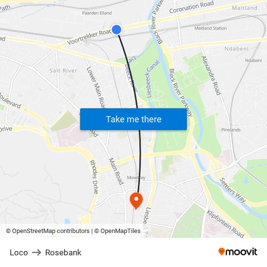 Loco to Rosebank map