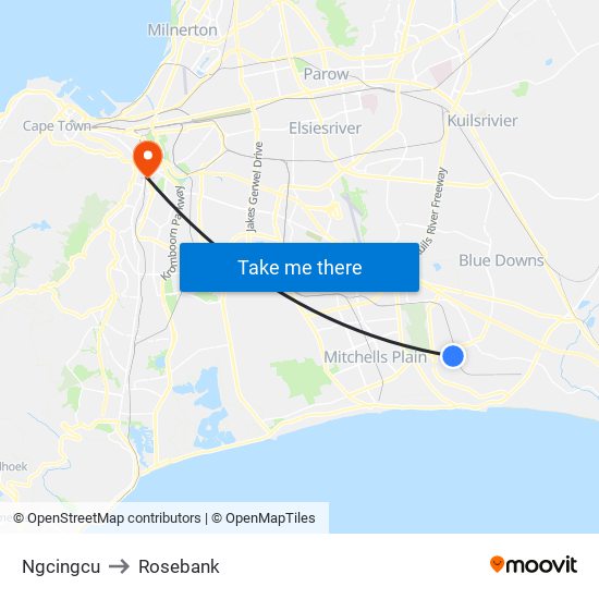 Ngcingcu to Rosebank map