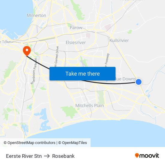 Eerste River Stn to Rosebank map