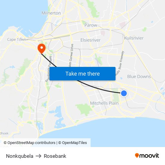 Nonkqubela to Rosebank map