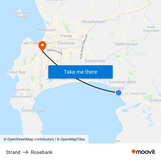 Strand to Rosebank map