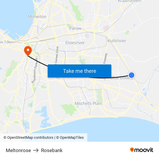 Meltonrose to Rosebank map