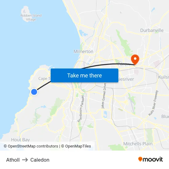 Atholl to Caledon map