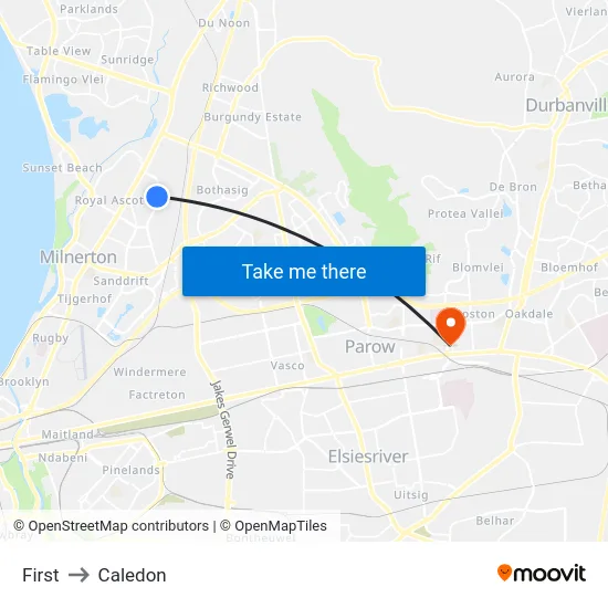 First to Caledon map