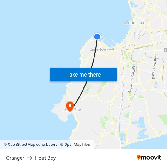 Granger to Hout Bay map