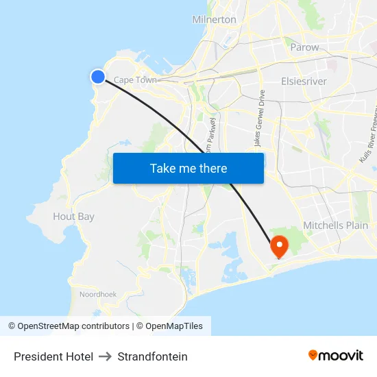 President Hotel to Strandfontein map