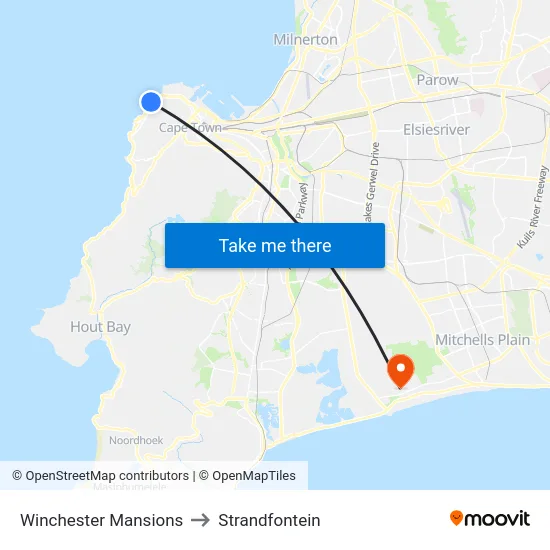 Winchester Mansions to Strandfontein map