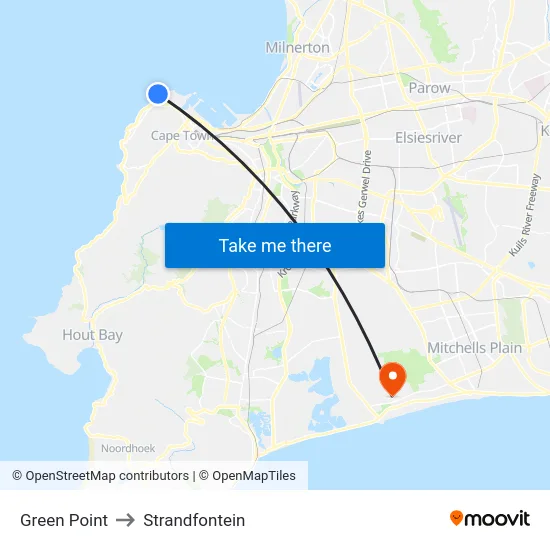 Green Point to Strandfontein map